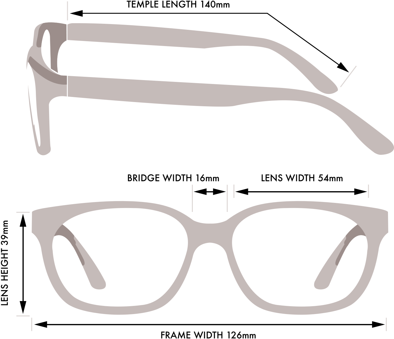 Frame size guide | Glasses Gallery | Prescription glasses online